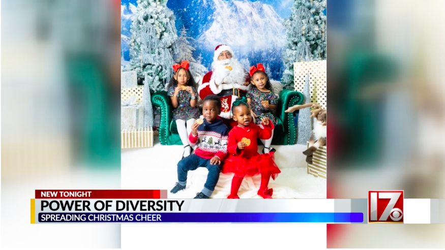 CBS17: Family spreads diverse Christmas cheer with Black Santa photoshoots at Raleigh studio